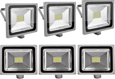 Produktbild von 6pcs 80W LED Fluter SMD Strahler mit PIR Bewegungsmelder,Greenmigo 120° Fluter IP65 Wasserdicht Aluminiumkörper Grau Kaltweiß