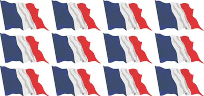 Produktbild von Mini Aufkleber Set - Pack wehend - 50x31mm - selbstklebender Sticker - Fahne - Frankreich - Flagge / Banner / Standarte fürs Auto, Büro, zu Hause und die Schule - 12 Stück