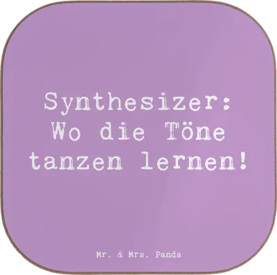 Produktbild von Mr. & Mrs. Panda Untersetzer für Gläser Spruch Synthesizer Tanz - Lavendeltraum - Geschenk, Tassenuntersetzer, Musik, Musiker, Coaster, Instrumente, Tischuntersetzer