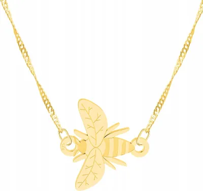 Produktbild von Goldener Bienen-Anhänger Halskette 925 Silber 585 Vergoldet