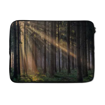 Produktbild von MuchoWow® Laptop Hülle 13 Zoll Bäume - Wald - Sonne - Pflanzen Laptoptasche - Laptophülle - Sleeve - Rundumschutz