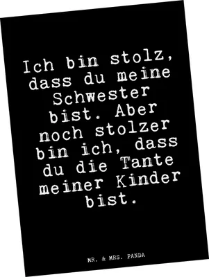Produktbild von Mr. & Mrs. Panda Postkarte Ich bin stolz, dass... - Schwarz - Geschenk, Neffe Geburt, Ansichtskarten, bildkarte, Tante Spruch, Sprüche, Postkarten, Schwester, stolz