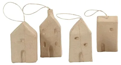 Image de Huisjes van Papiermache, 4st.
