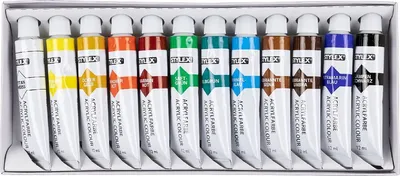 Produktbild von Stylex 28651, 12 ml, Schwarz, Blau, Braun, Grün, Orange, Rot, Weiß, Gelb, Matte, Tube