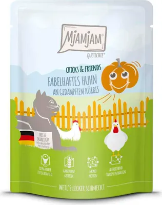 Immagine prodotto di MjAMjAM 300gx6 Quetschie Chicks & Friend Huhn & Kürbis Cat