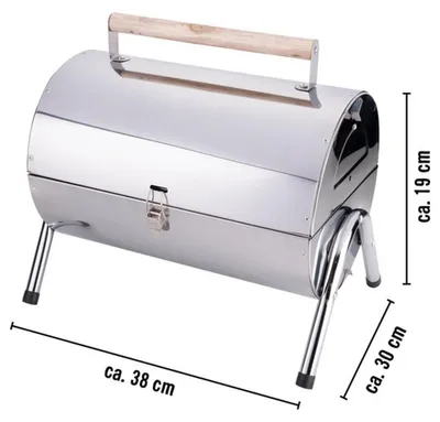 Produktbild von BBQ Collection Holzkohlegrill - Zylinder - Chrom