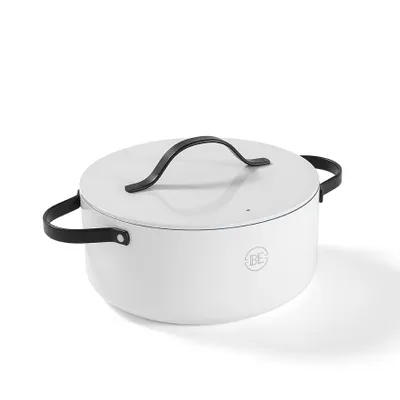 Immagine prodotto di Casseruola BE Living con coperchio - Ø 28 cm - Padella per induzione - Rivestimento antiaderente - Adatta a tutti i piani di cottura - Manici resistenti al calore - Bianco