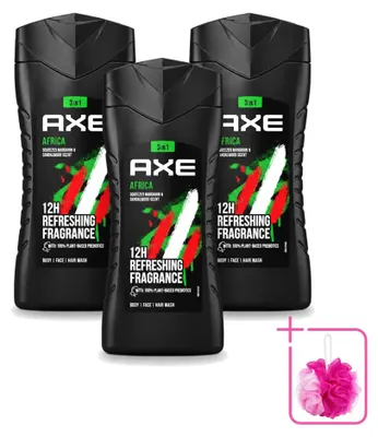 Produktbild von 3 x Axe Douchegel Africa - 250 ml - Sparpackung - 3 Stücke