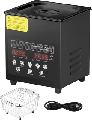 Produktbild von SucceBuy 2 L Ultraschallreiniger 60 W digitales Reinigungsgerät mit Schonmodus & optimierter Entgasung, 40 kHz industrieller Schmuckreiniger mit Heizung & Timer, geeignet für Brillen und Uhren Schwarz
