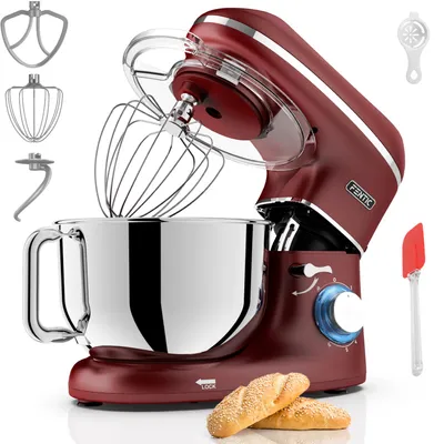 Obrázek produktu pro Fentic Kuchyňský Robot 2000W – Mixér, Hnětač, 6,2L Nerezová Mísa, 6 Rychlostí, Pulzní Funkce