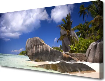 Produktbild von Tulup Leinwand-Bilder 100x50 Wandbild Canvas Kunstdruck Felsen Strand Landschaft