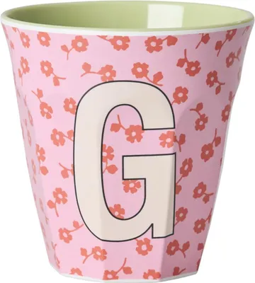 Produktbild von Rice Melamin Becher Medium Buchstaben Blumen G