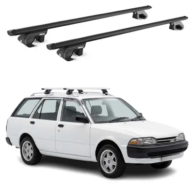 Imagen del producto de Soportes básicos para portaequipajes, compatibles con Toyota Carina Kombi, modelo 1988-1996, con capacidad de 90 kg, fabricados en aluminio y de color, Imagen generada por IA