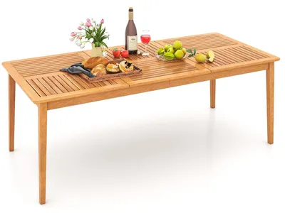Image de Table de jardin - Ensemble de tables de jardin - Table d'extérieur - Table de terrasse - Table de pique-nique - Bois d'acacia - 200x90 cm - Pour 8 personnes
