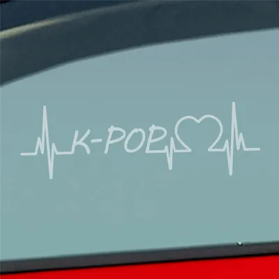 Produktbild von HUURAA! Auto Aufkleber K-POP Puls Herzschlag Fun Sticker Heckscheibenaufkleber Autoaufkleber mit Musik Motiv 19x6cm
