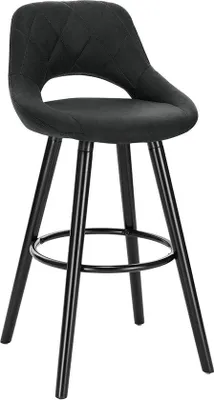 Immagine prodotto di Sgabello da bar in tessuto moderno con schienale, antracite