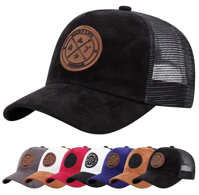 Produktbild von Baseballkappe Herren Einstellbar Netzrücken Sommerhut Sportlich Gestickt Sonnenschutz Basecap Schwarz Einheitsgröße