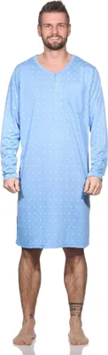Produktbild von Herren Nachthemd langarm Sleepshirt; Hellblau/M