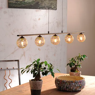 Produktbild von Esstisch / Esszimmer Pendelleuchte rost - Kreta Art Deco G9 Innenbeleuchtung Leuchte / Lampe
