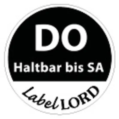 Produktbild von "LabelLord" HACCP Lebensmitteletiketten Ø 19 mm schwarz "Aqualabel" DO haltbar bis SA,abwaschbar