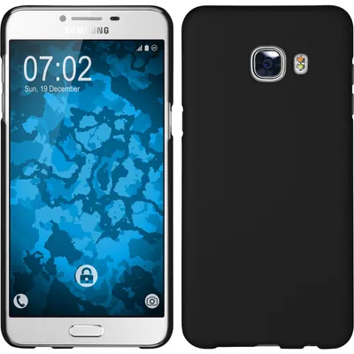 Produktbild von PhoneNatic Case kompatibel mit Samsung Galaxy C5 - Hülle schwarz gummiert Hard-case + 2 Schutzfolien