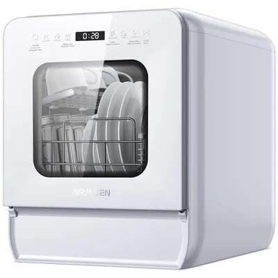 Tragbarer Geschirrspüler 37 cm, 5L Tank, 9 Programme, 360° Reinigung