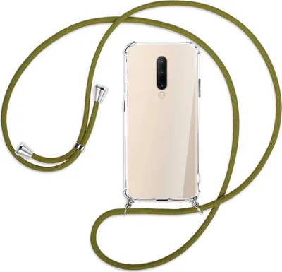 Produktbild von Handykette Backcover-Schutzhülle mit Band (Metall silberfarben) für OnePlus 7 Pro - khaki