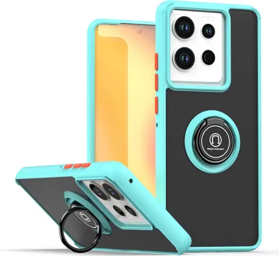 Immagine prodotto di Custodia per Motorola Edge 50 Pro Custodia in TPU traslucido opaco con supporto ad anello e supporto Blu