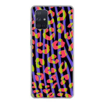 Produktbild von MuchoWow® Handyhülle Schutzhülle Hülle für Samsung Galaxy A51 Pantherdruck - Zebra - Neon Silikon Softcase Handy Hülle - Schutzabdeckung