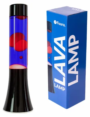 Obrázek produktu pro FISURA - Modrá lámpová lampa. Lampa o výšce 30 cm s černým podstavcem a modrými "plameny"