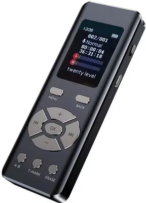 Image de Mini enregistreur vocal numérique avec fonction MP3, 64 Go, mini dictaphone, portable, fonction de lecture en boucle A-B, enregistrement HD à 1536 Kbps