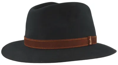 Borsalino feiner Hasenhaarhut Rustico Traveller mit Lederband in blau