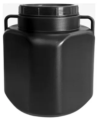 Produktbild von 50 Liter Weithalsfass mit Deckel und Griffen, Eckig, Schwarz, Lebensmittelecht und BPA-Frei, Futtertonne, Kunststofffass, Universalfass, Wasserfass, Regentonne, Lagerfass