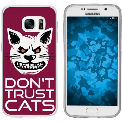 Produktbild von PhoneNatic Case kompatibel mit Samsung Galaxy S7 Silikon-Hülle Crazy Animals Katze M1