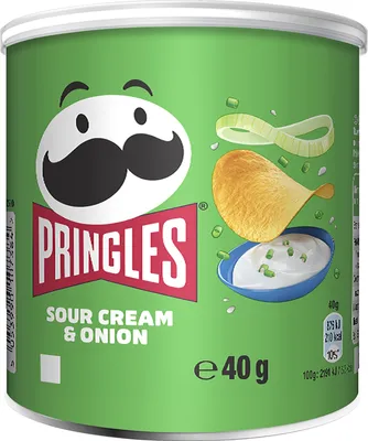 Verpackungsbild Pringles Sour Cream und Onion mit Sauerrahm und Zwiebelgeschmack 40g