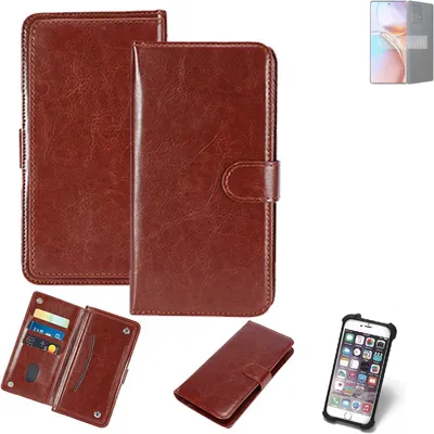 Produktbild von K-S-Trade 360° Hülle kompatibel mit Motorola Edge 2023 braun Kunstleder Case BookCase WalletCase Kunstlederederhülle Handyhülle, Rundumschutz