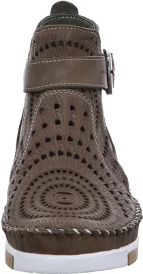 Produktbild von Gemini Damen Stiefelette aus Leder mit ornamentalem Lochmuster 382437-01, Größe:37 EU, Farbe:Grün