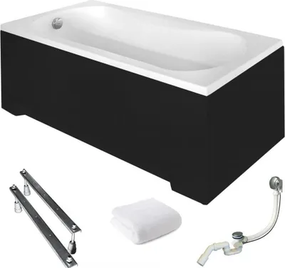 Produktbild von Aqua For You | Besco Aria Badewanne - 160x70cm - Acryl - Mit Verkleidung - Mit Füßen Und Siphon