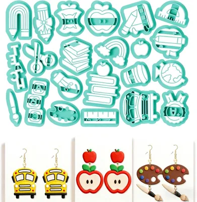 Imagen del producto de Moldes para galletas de arcilla polimérica, juego de 22 piezas, para crear elementos decorativos para joyería y manualidades
