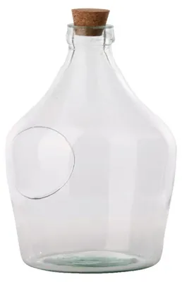 Obrázek produktu pro ESSCHERT DESIGN Skleněné terárium demižon otevřený z recyklovaného skla, 3l