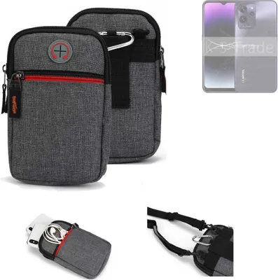 Produktbild von K-S-Trade Holster Gürteltasche kompatibel mit Oukitel C32 Handy Tasche Schutz Hülle grau Zusatzfächer 1x