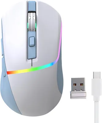 Produktbild von RGB Kabellose Gaming Maus 2,4 G/BT5.3/USB C Kabelgebundene 7200 DPI Optische Maus mit 6 Programmierbaren Tasten, Ergonomische