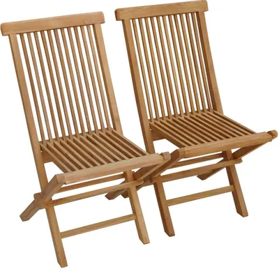 Produktbild von Teak Klappstuhl Alessandria - 2 Stück 110 cm Blau