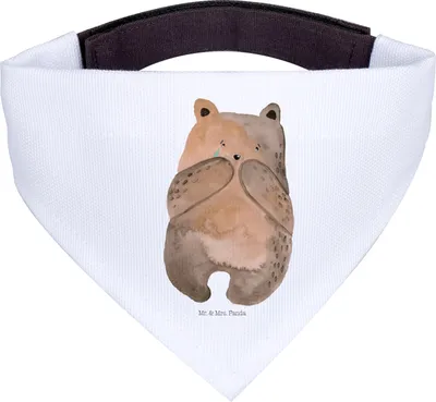 Produktbild von Mr. & Mrs. Panda Bandana Bär Verlust - Weiß - Geschenk, Halstuch für Hund, Teddy, Hunde Hals Tuch, Dreieckstuch, Trauer Trauergeschenk Traurig Trösten Trost Liebeskummer