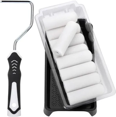 Productafbeelding van Famanu schuimroller set - 10 stuks met stevige verfbak
