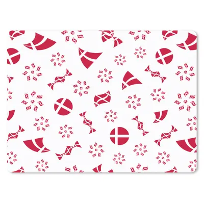 Produktbild von MuchoWow® Mauspad Mousepad Dänemark - Muster - Rot 23x19 cm - Mousepads - Maus Mat - Pad - Mausunterlage - Schreibtischunterlage - Mauspad