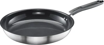 A Fiskars frying pan is shown against a white background.