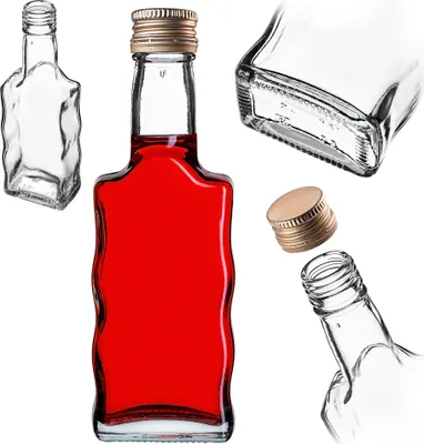 Produktbild von KADAX Glasflasche für Tinktur 200ml mit Goldverschluss 1St.