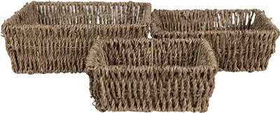 Produktbild von Clayre & Eef Aufbewahrungskorb 3er Set Braun Seegras