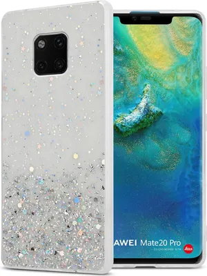 Obrázek produktu pro Cadorabo Case for Huawei MATE 20 PRO Protective Case in Transparent Pouzdro na mobilní telefon TPU Case Glitter Cover Case Glitter
